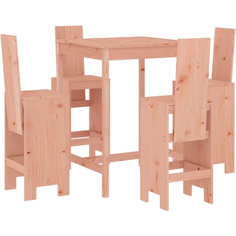 Mesa alta y taburetes de jardín 5 piezas madera maciza Douglas vidaXL
