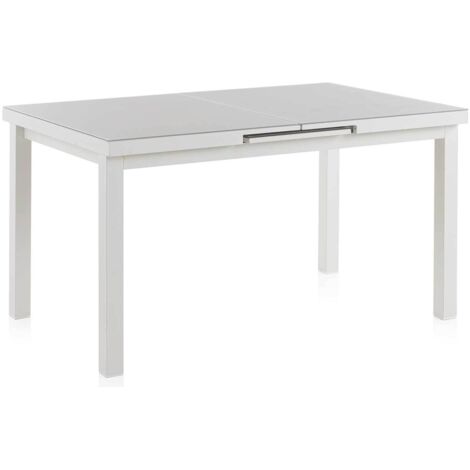 Mesa Aluminio Extensible Con Cristal 140/180X90Cm