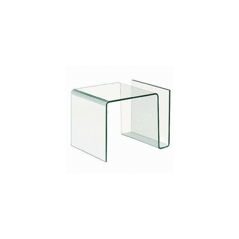 

Mesa ATLANTIS, baja, cristal curvado, 61x42 cms