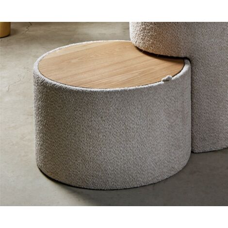 Mesa Aux. C/Almacenaje Rizo Suave Beige 37 Cms. 57Dx37 Cms