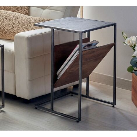 Mesa Aux. Stone Acacia/Piedra 45X40X61 Cms. 45X40X61 Cms
