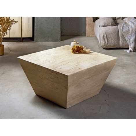 Mesa Aux. Trapecio Imit. Marmol Travertino 40 Cms. 80Dx40 Cms