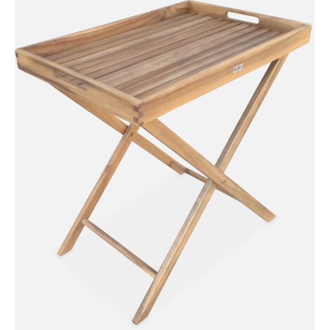 Mesa auxilar de jardín de madera