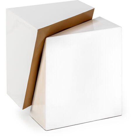 Mesa Auxiliar 41X35X48 Metal Blanco/Dorado