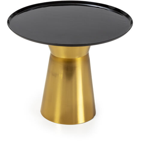 Mesa Auxiliar 47X47X40 Metal Negro/Dorado