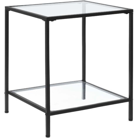 Mesa auxiliar 55 x 45 x 45 cm negro transparente 030008627