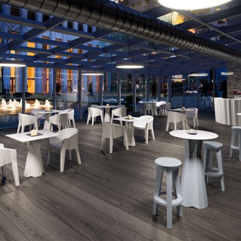 Mesa auxiliar alta para taburetes de bar 100cm redonda cuadrada diseño Frozen T1-H - Marrón