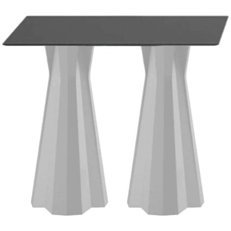 Mesa auxiliar alta rectangular 100cm para taburetes de bar diseño moderno Frozen T2-H - Blanco
