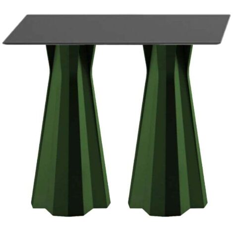 Mesa auxiliar alta rectangular 100cm para taburetes de bar diseño moderno Frozen T2-H - Verde oscuro