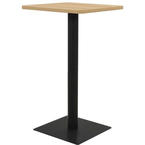Mesa auxiliar bistro 70x70x107 cm tablero de partículas de melamina y acero negro DEC036554