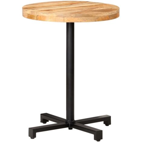 Mesa auxiliar bistro tablero redondo ø60 x 75 cm madera de mango y hierro DEC036583