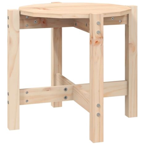 Mesa auxiliar clásica Ø 52,5 x 45 cm madera maciza de pino sin tratar DEC040223