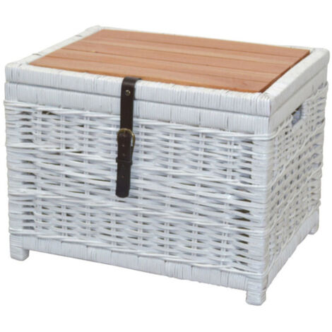 Mesa auxiliar cómoda de madera para salón mesa de centro de ratán blanco con espacio de almacenamiento TABA05129