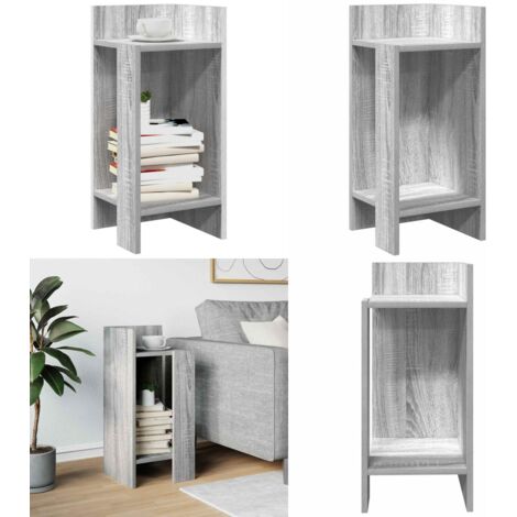 Mesa auxiliar con estante gris sonoma 25,5x27x60 cm - Estante - Almacenamiento