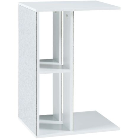 Mesa auxiliar con rascador para gatos 58 x 40 x 30 cm blanco 030010896