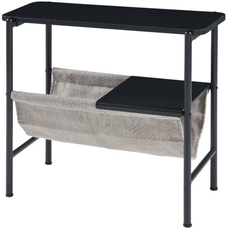 Mesa auxiliar con revistero 60 x 28 x 53 cm negro/gris 030010957