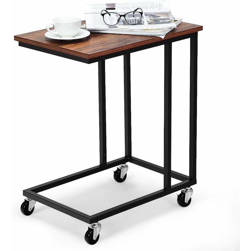 

Mesa Auxiliar con Ruedas Mesa de Centro de 50x35x61 centímetros Mesa de Ordenador de Diseño Industrial para Salón Dormitorio