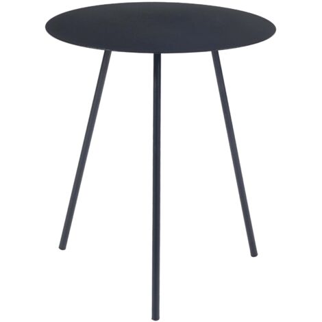 Mesa auxiliar con tablero redondo de metal 45 x 40 cm negro 030010967