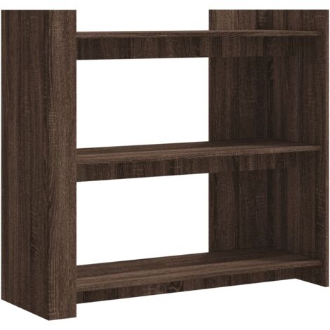 Mesa auxiliar consola de entrada mueble de salón con estantes 100 x 35 x 90 cm madera contrachapada marrón DEC031846