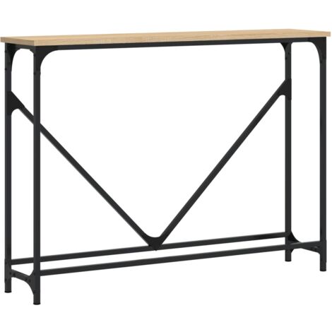 Mesa auxiliar consola de entrada mueble salón 102 x 22,5 x 75 cm madera contrachapada y metal DEC031923