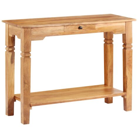 Mesa auxiliar consola de entrada mueble salón con cajón 100 x 40 x 76 cm madera de acacia DEC031500