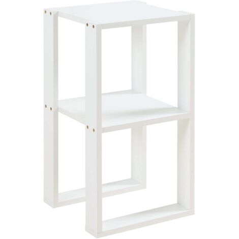 Mesa auxiliar cuadrada con superficie de almacenaje 55 x 30 x 30 cm blanca 030010900