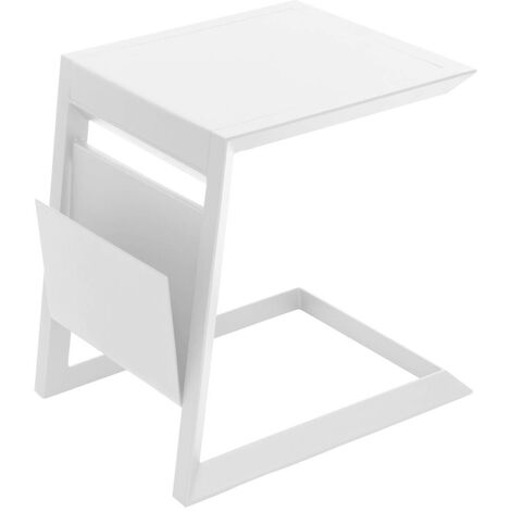 Mesa auxiliar cuadrada de jardín allure blanca - 55 x 45 x 55 cm - Hespéride