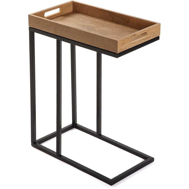

Versa Eloisa Mesa Auxiliar. Moderna Mesilla Baja, 61x46x26cm - Marrón y negro