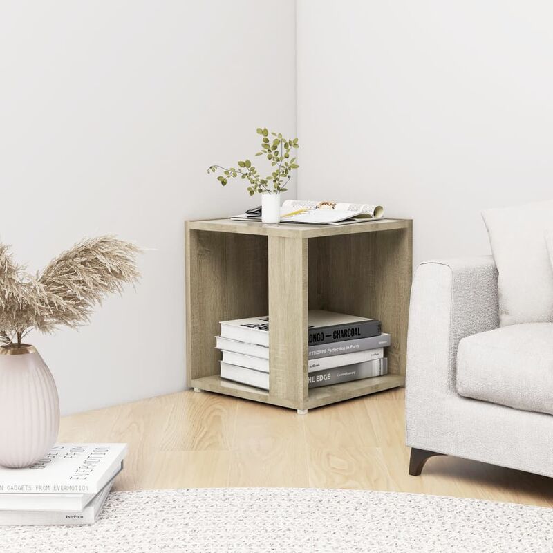 

Mesa auxiliar de aglomerado color roble Sonoma 33x33x34,5 cm