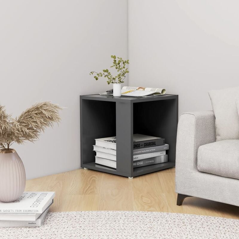 

Mesa auxiliar de aglomerado gris 33x33x34,5 cm
