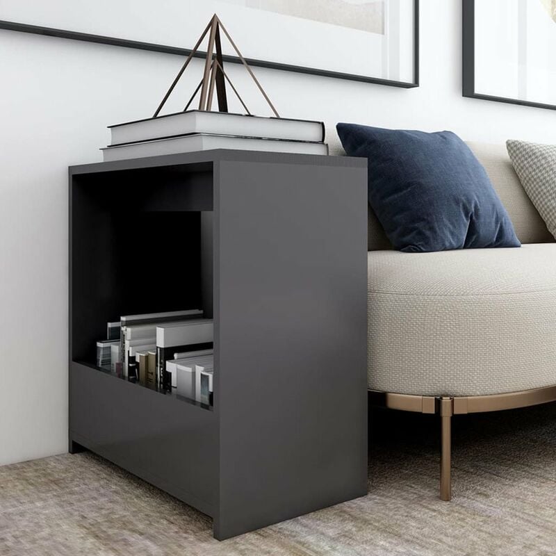 

Mesa auxiliar de aglomerado gris 50x26x50 cm