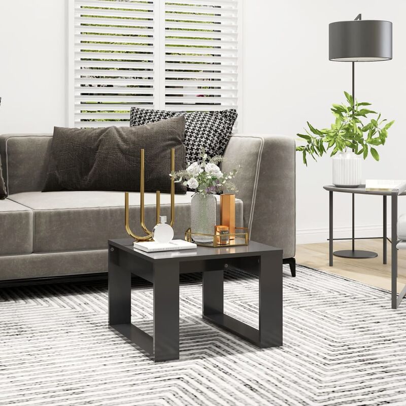 

Mesa auxiliar de aglomerado gris 50x50x35 cm