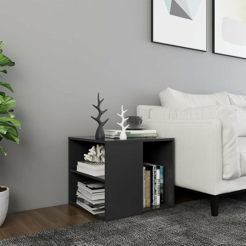 

Mesa auxiliar de aglomerado gris 50x50x45 cm