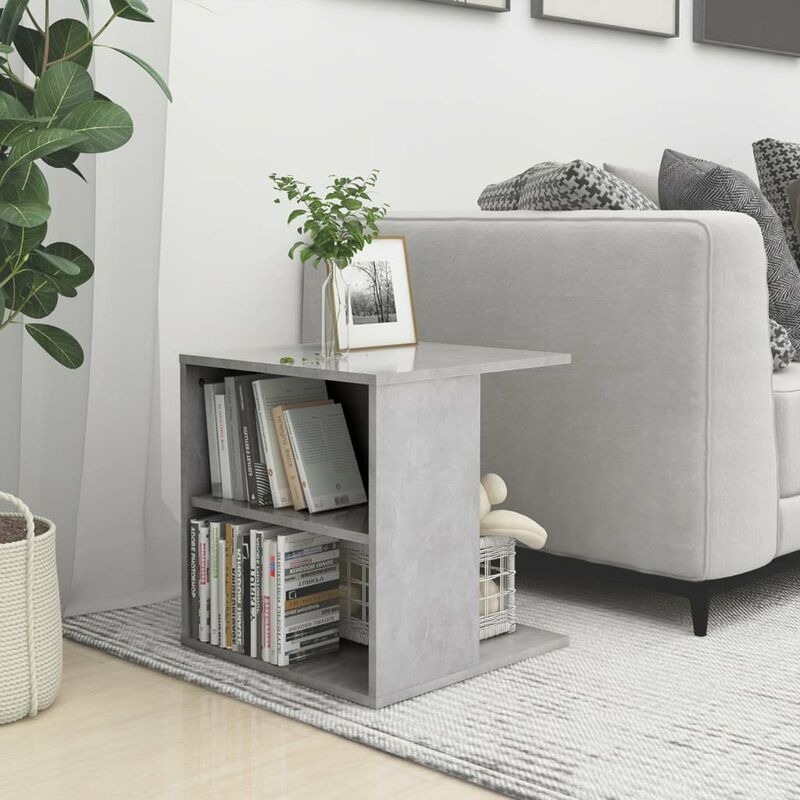 

Mesa auxiliar de aglomerado gris hormigon 45x45x48 cm