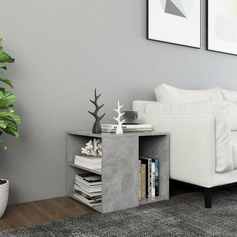 

Mesa auxiliar de aglomerado gris hormigon 50x50x45 cm