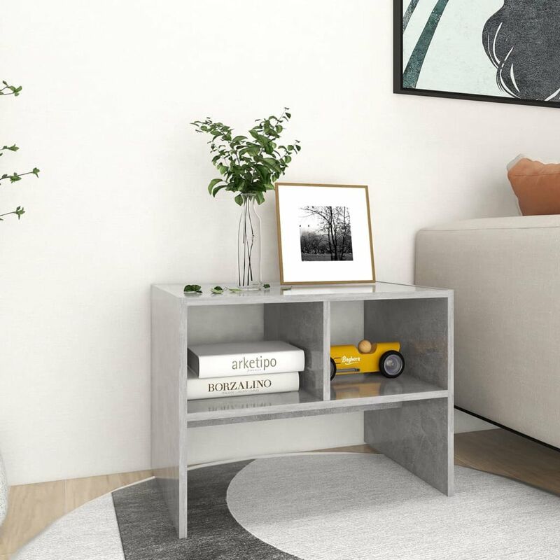 

Mesa auxiliar de aglomerado gris hormigon 60x40x45 cm