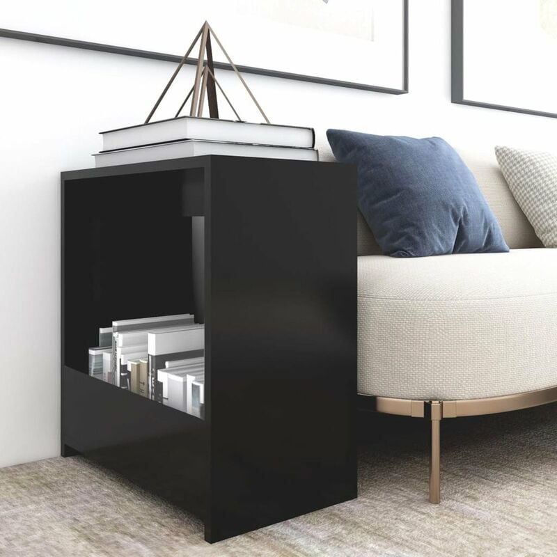 

Happyshopping - Mesa auxiliar de aglomerado negro 50x26x50 cm