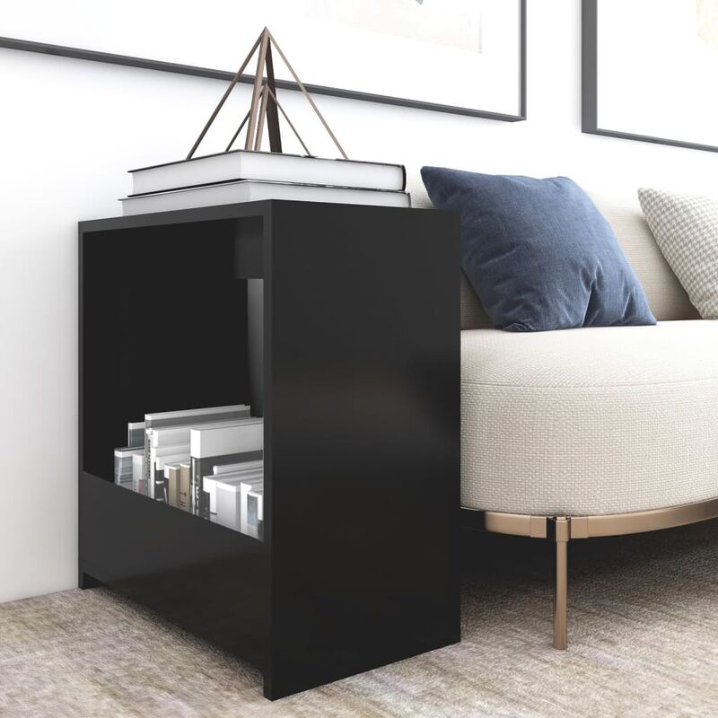 

Mesa auxiliar de aglomerado negro 50x26x50 cm