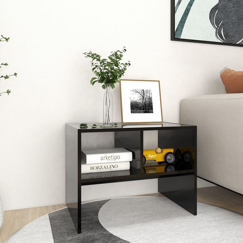 

Mesa auxiliar de aglomerado negro 60x40x45 cm