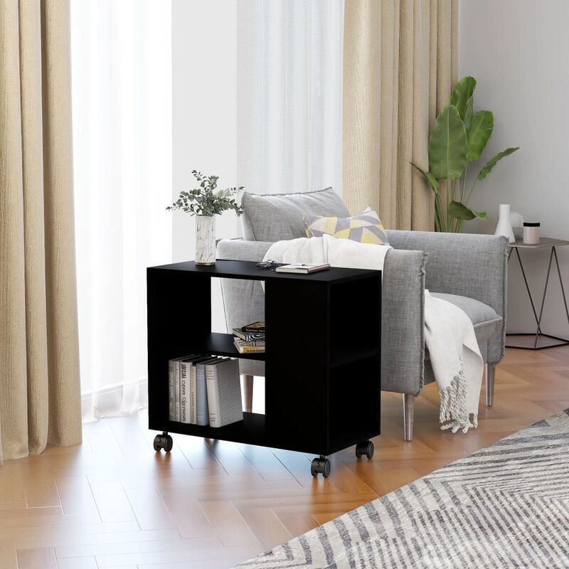 

Mesa auxiliar de aglomerado negro 70x35x55 cm - Negro