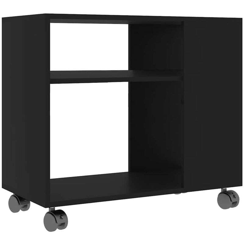 

vidaXL Mesa Auxiliar de Aglomerado 70x35x55 cm Negro - Negro