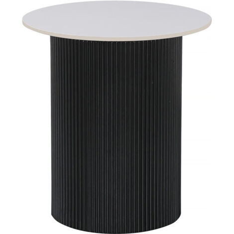 Mesa auxiliar de cerámica "Eclat", mesita de noche - 50 x 50 x 55 cm - Blanco