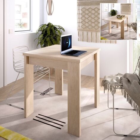 Mesa Auxiliar de comedor cocina Extensible Natural 79-77x67-134x67 cm - BOK