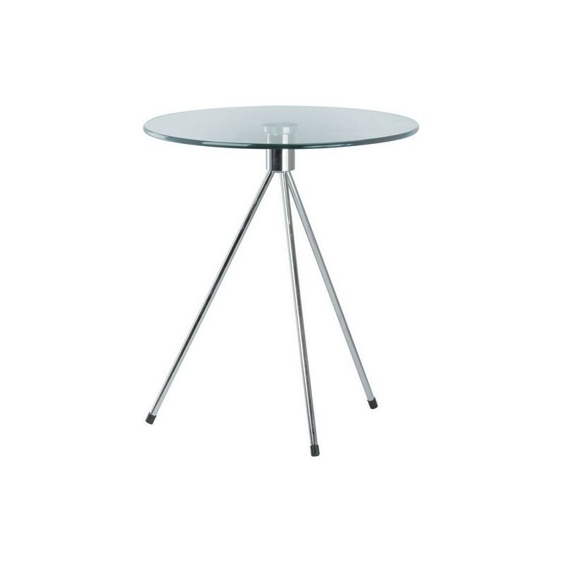 

Mesa TRIPLICATE, baja, cromada, cristal, 50 cms diámetro.