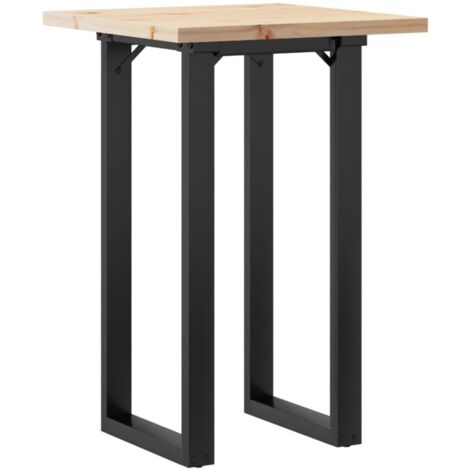 Mesa auxiliar de diseño industrial 50x50x75,5cm madera maciza de pino y acero DEC036789