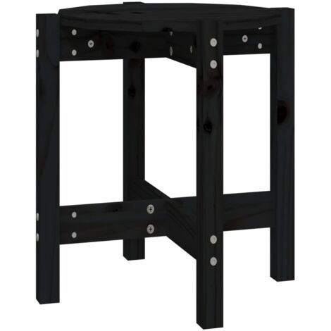 Mesa auxiliar de diseño sencillo Ø 42,5 x 45 cm madera maciza de pino negro DEC039898