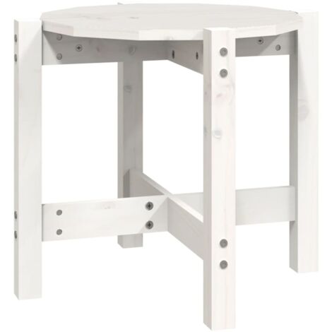 Mesa auxiliar de diseño sencillo Ø 52,5 x 45 cm madera maciza de pino blanco DEC038208