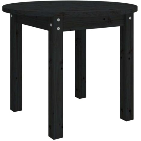Mesa auxiliar de diseño sencillo Ø 55 x 45 cm madera maciza de pino negro DEC039901