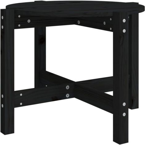 Mesa auxiliar de diseño sencillo Ø 62,5 x 45 cm madera maciza de pino negro DEC039903