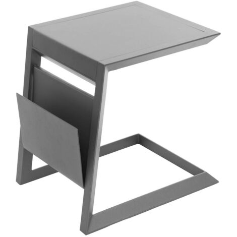 Mesa auxiliar de jardín cuadrada Allure Antracita - 55 x 45 x 55 cm - Hespéride